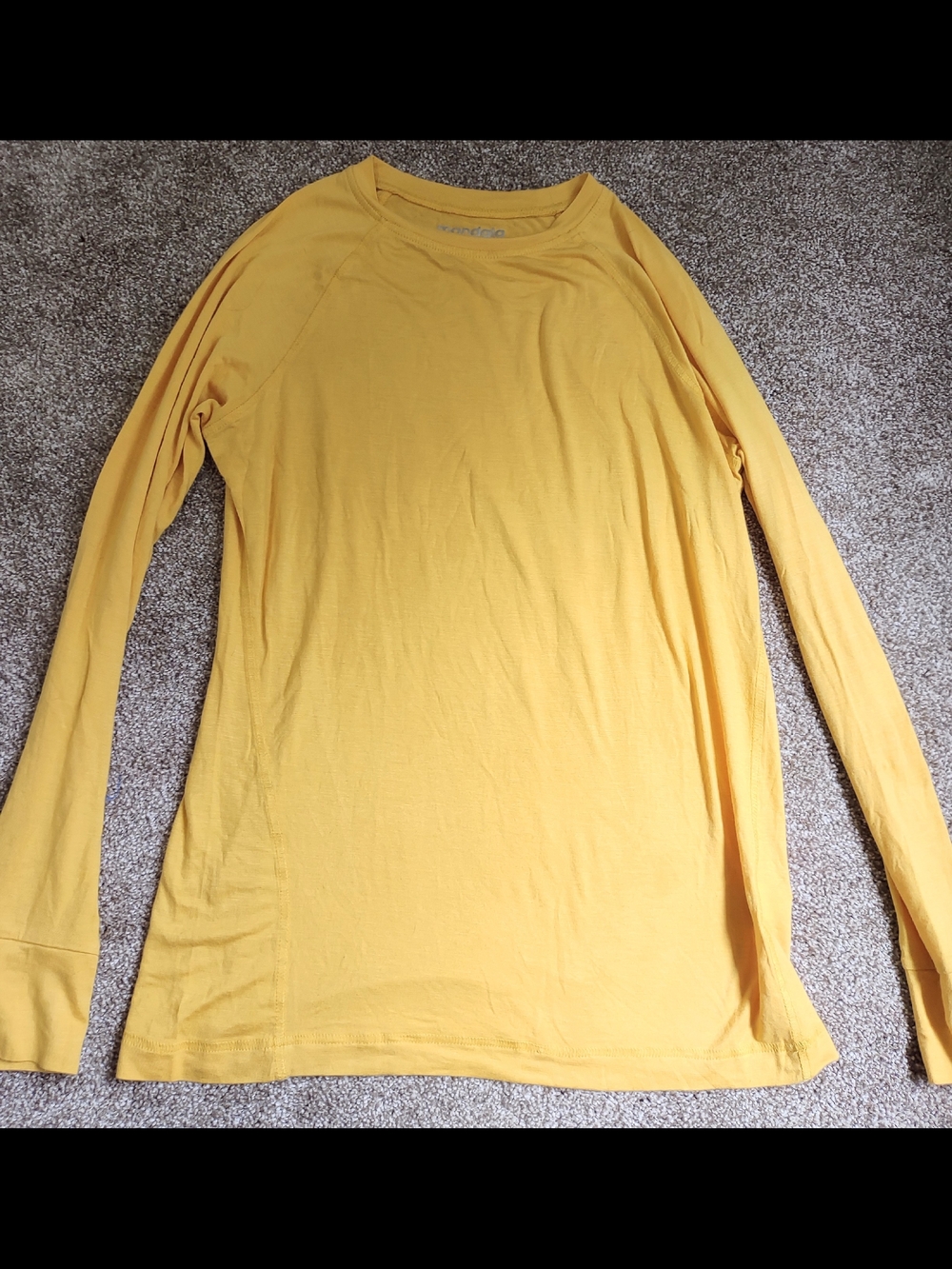 Men's Long Sleeve Crewneck Shirt in Mustard Yellow